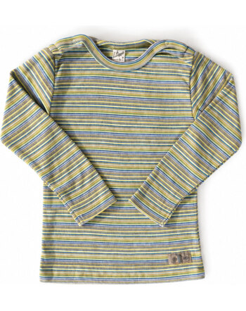 Lilano Langarmshirt im Ringel-Design aus 100 % Baumwolle - Kiwi/Blau/Khaki
