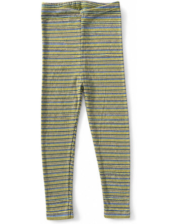 Lilano Leggings im bunten Ringel-Design aus 100 % Baumwolle - Kiwi/Blau/Khaki