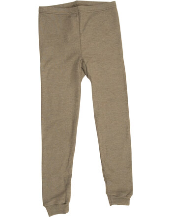 Lilano Leggings im Uni-Look aus Merinowolle und Seide - Khaki