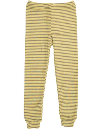 Lilano Leggings/Unterhose im Ringel-Design aus Merinowolle und Seide - Kiwi/Khaki