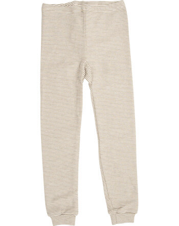 Lilano Leggings/Unterhose im Ringel-Design aus Merinowolle und Seide - Khaki/Natur