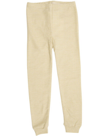 Lilano Leggings/Unterhose im Ringel-Design aus Merinowolle und Seide - Kiwi/Natur