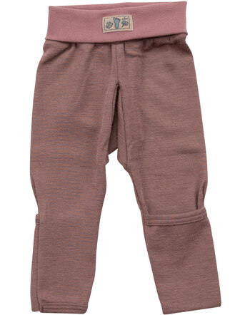 Lilano Nabelbundhose mit Beinumschlag im Uni-Look aus Merinowolle und Seide - Mauve