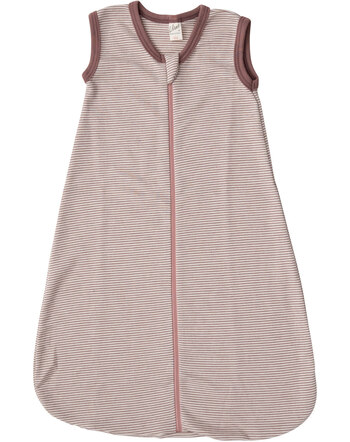 Lilano Schlafsack ohne Arme im Ringel-Design aus Merinowolle & Seide - Mauve