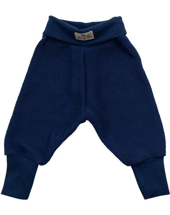 Lilano Baby-Strick-Bundhose aus 100 % Merinowolle - Marine