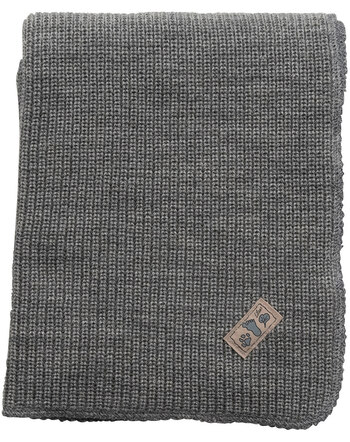 Lilano Strick-Decke 85 x 90 cm aus Merinowolle - Hellgrau