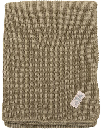 Lilano Strick-Decke 85 x 90 cm aus Merinowolle - Khaki