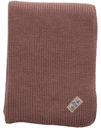 Lilano Strick-Decke 85 x 90 cm aus Merinowolle - Mauve