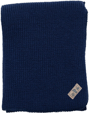 Lilano Strick-Decke 85 x 90 cm aus Merinowolle - Marine