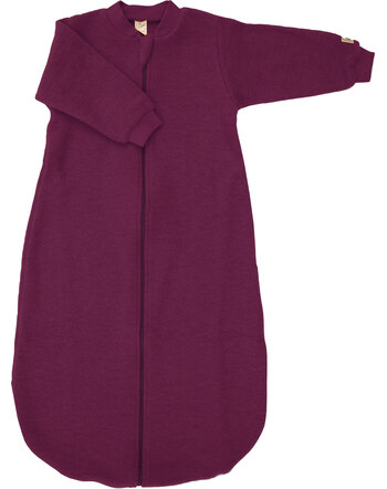 Lilano Wollfrottee-Schlafsack im Uni-Look aus Merinowolle - Beere