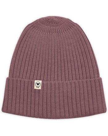 Lille Toni Rippenstrick-Mütze 'Emma' aus Merinowolle - Mauve