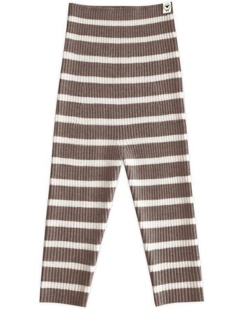 Lille Toni Strickleggings 'Finn' in Rippstruktur aus Merinowollmischung - Toffee/Creme