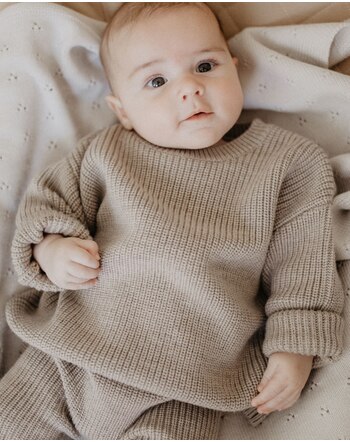Lille Toni Strickpullover 'Paul' aus Merinowolle - New Sand 🤎🤍🌿