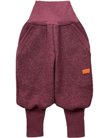 LiVi Berlin Walk-Jogger aus robustem Schurwoll-Walk - Weinrot