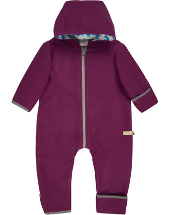 loud + proud Wollfleece-Overall m. Kapuze EISBÄREN UND ORCAS plum 5095-plu