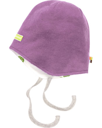 loud + proud Fleece Reversible cap FOX AND HEDGEHOG violet