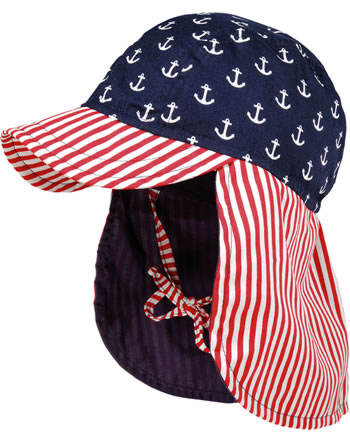 MaxiMo baseball cap with neck protection MINI navy / white anchor