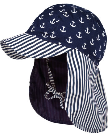 MaxiMo baseball cap with neck protection MINI navy / white anchor