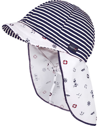 MaxiMo baseball cap with neck protection MINI snow/navy lighthouse