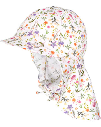 MaxiMo Schildmütze mit Nackenschutz MINI GIRL weiß-mandelblüte