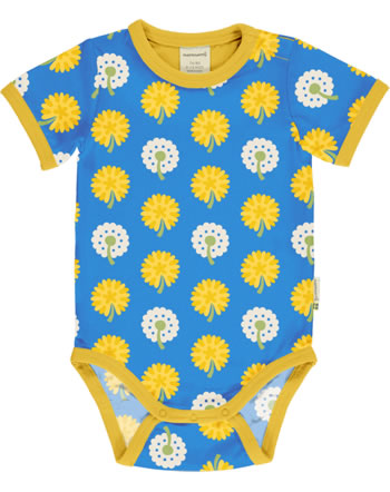 Maxomorra Baby-Body Kurzarm DANDELION blau/gelb C3477-M470 GOTS