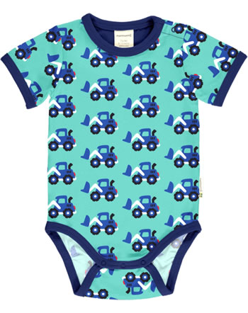 Maxomorra Baby-Body Kurzarm LOADER blau C3480-M470 GOTS