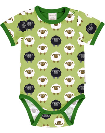 Maxomorra Baby-Body Kurzarm SHEEP grün C3482-M470 GOTS