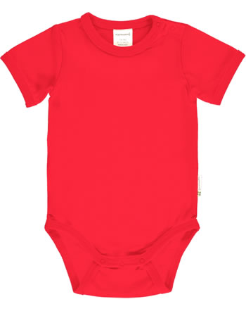 Maxomorra Baby-Body Kurzarm SOLID RUBY rot C3517-M450 GOTS