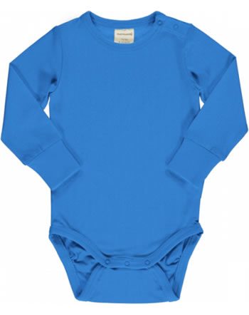 Maxomorra Baby-Body Langarm SOLID AZURE blau