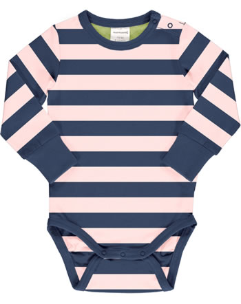 Maxomorra Baby-Body Langarm STRIPE pale blush C3448-M524 GOTS