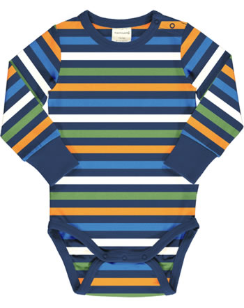 Maxomorra Baby-Body Langarm STRIPE stripe navy C3437-M524 GOTS