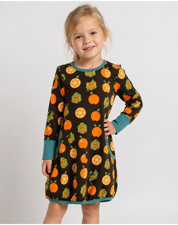 Maxomorra Ballon-Kleid Langarm ORANGE - Braun