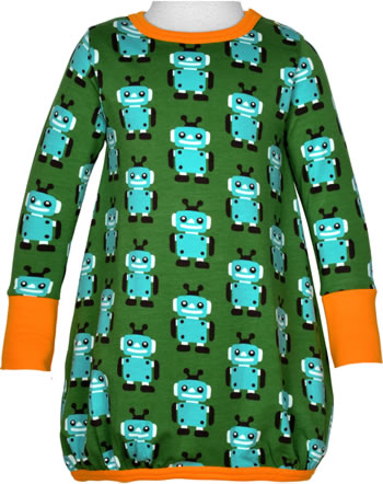 Maxomorra Ballon-Kleid Langarm ROBOT grün C3422-M485 GOTS