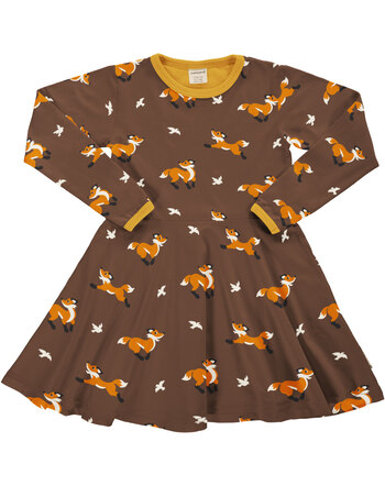 Maxomorra Kleid aus Baumwolle mit Füchsen FOX - Braun