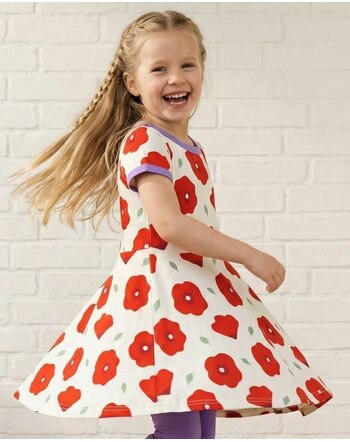 Maxomorra Kleid aus Baumwolle mit weitem Rock - Poppy