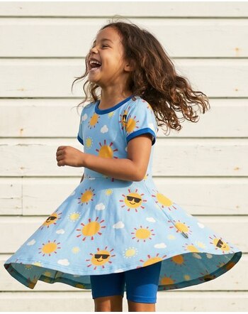 Maxomorra Kleid aus Baumwolle mit weitem Rock - Sun