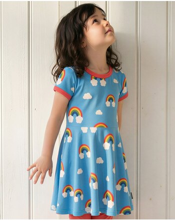 Maxomorra Kleid aus Baumwolle mit weitem Rock - Rainbow