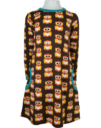 Maxomorra Dress long sleeve OWL brown