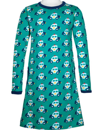 Maxomorra Kleid Langarm POLICE CAR grün C3421-M436 GOTS