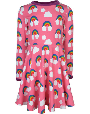 Maxomorra Dress spin long sleeve RAINBOW pink GOTS