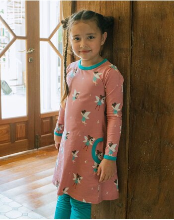 Maxomorra Kleid mit Taschen 'FAIRY' aus Bio-Baumwolle mit Feen - Fairy