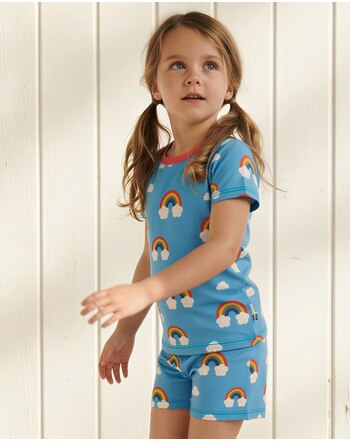 Maxomorra Kurzes-Pyjama-Set aus Baumwolle - Rainbow
