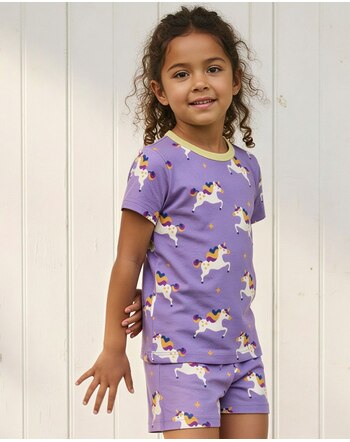 Maxomorra Kurzes-Pyjama-Set aus Baumwolle - Unicorn