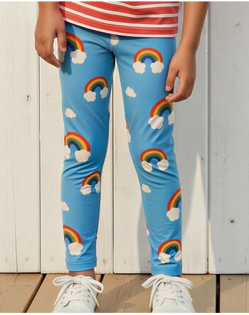 Maxomorra Leggings aus Baumwolle mit Regenbögen - Rainbow