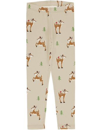 Maxomorra Leggings aus Baumwolle mit Rehen FAWN - Beige