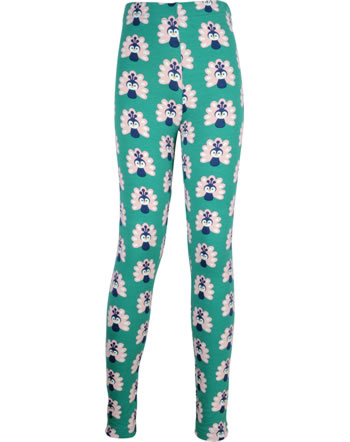 Maxomorra Leggings Sweat PEACOCK grün/rosa C3446-M458 GOTS
