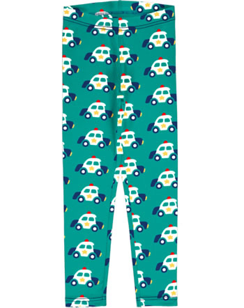 Maxomorra Leggings Sweat POLICE CAR grün C3421-M458 GOTS