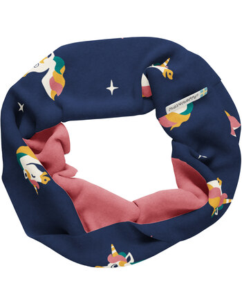 Maxomorra Loop-Schal aus Baumwolle mit Einhörnern UNICORN - Blau