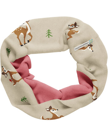 Maxomorra Loop-Schal aus Baumwolle mit Rehen FAWN - Beige