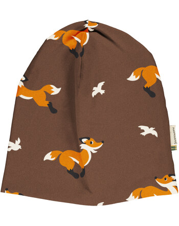 Maxomorra Mütze aus Baumwolle mit Füchsen FOX - Braun